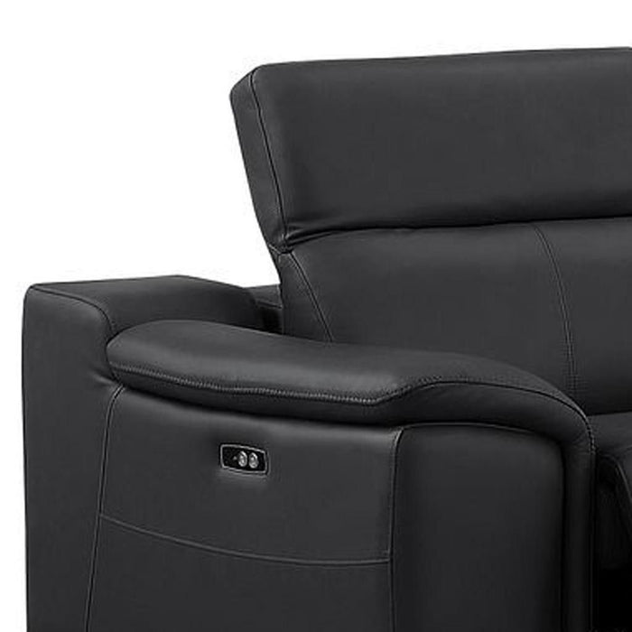 Leather Modular L Shaped Six Piece Corner Sectional With Console - Black