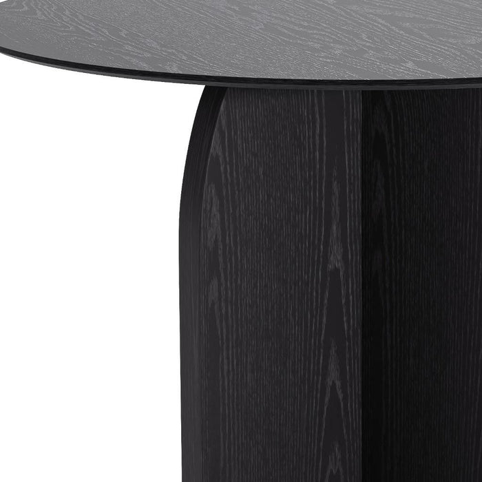 42" Solid Wood Pedestal Base Round Top Dining Table - Black