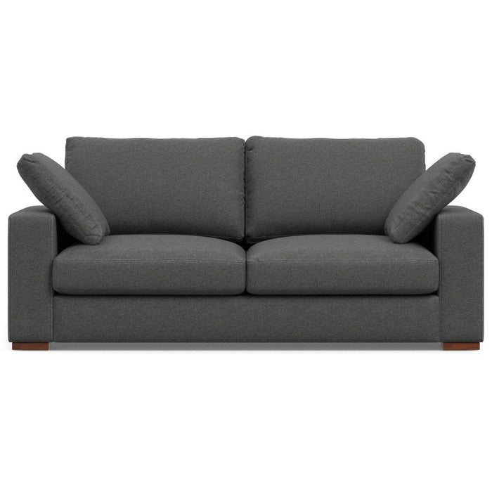 78" Fabric Sofa With Brown Legs - Gray