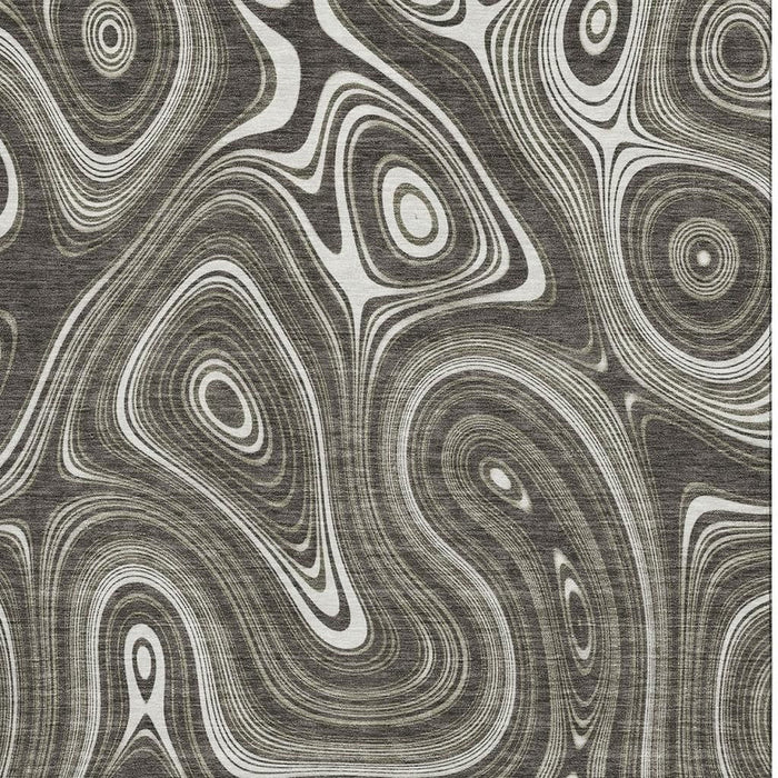 10' X 14' Geometric Washable Area Rug With UV Protection (717723) - Gray / Silver
