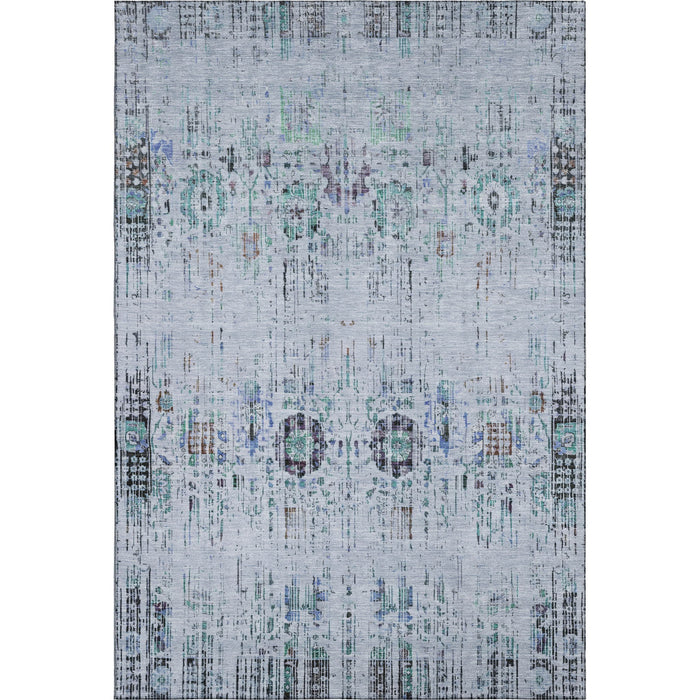 10' X 14' Oriental Washable Area Rug With UV Protection (699586) - Blue / Green / Charcoal