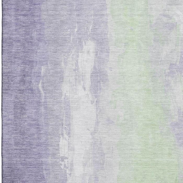 10' X 14' Abstract Washable Area Rug With UV Protection (705539) - Lavender / Ivory