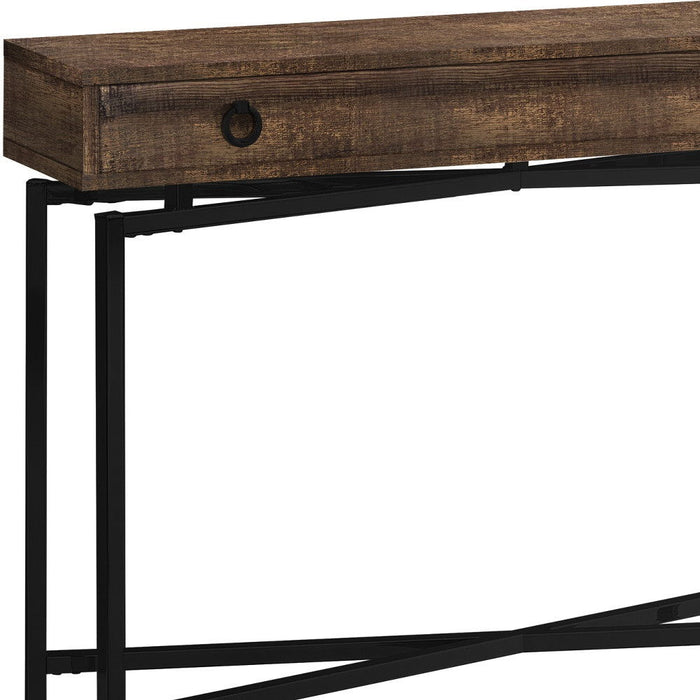 Cross Leg Console Table - Brown And Black