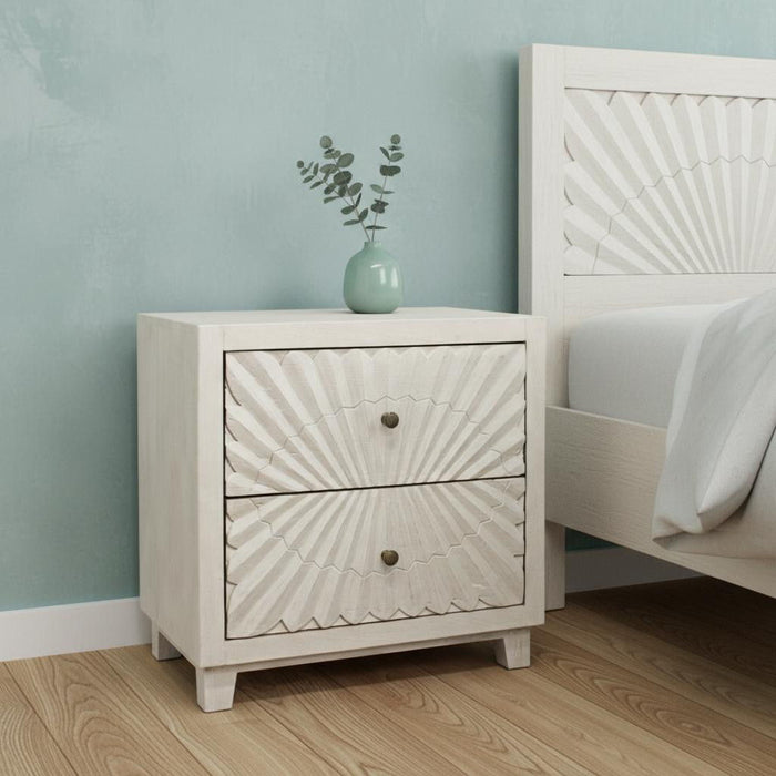 Two Drawer Nightstand - Ivory