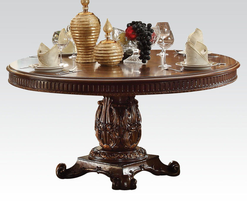 60" Solid Wood Pedestal Base Dining Table - Brown
