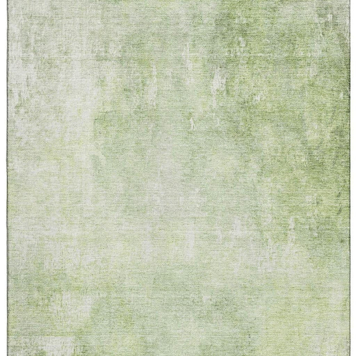 10' X 14' Abstract Washable Area Rug With UV Protection (705785) - Artichoke Green / Ivory