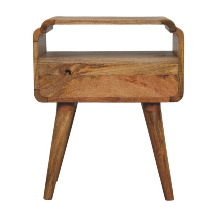 22" Light Solid Wood One Drawer Nightstand - Brown