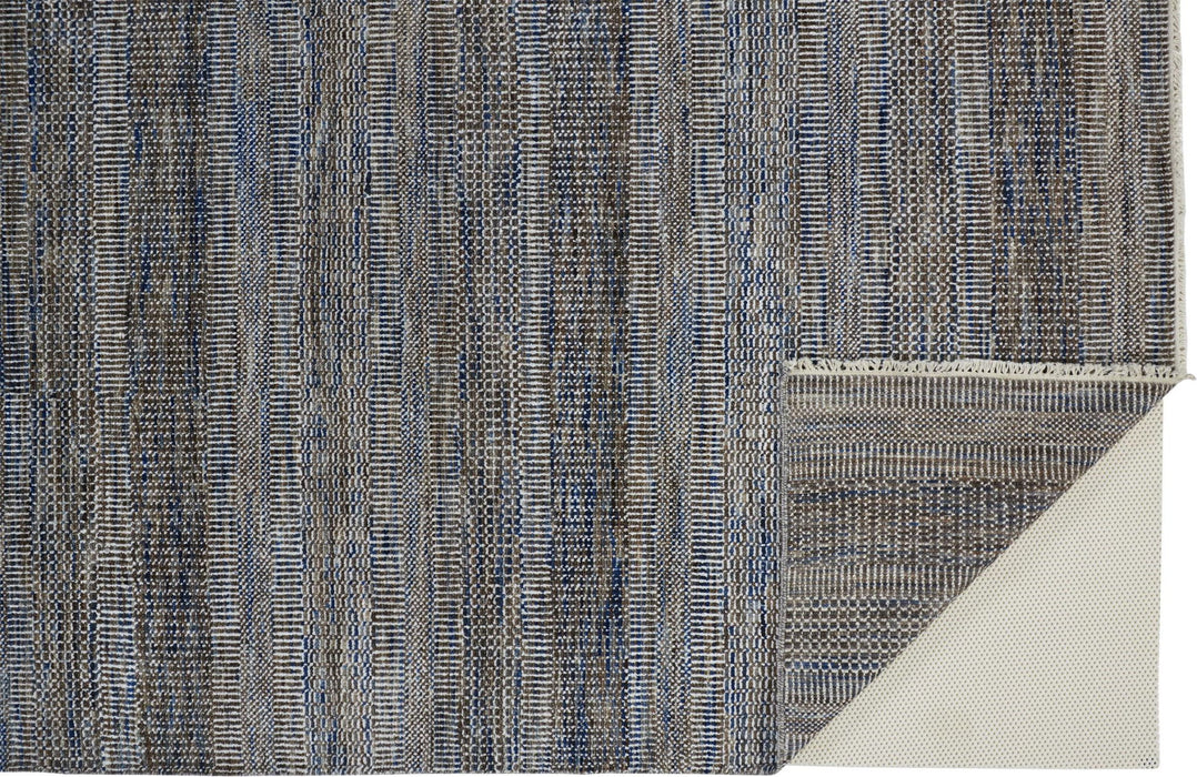 9' x 12' Wool Striped Hand Knotted Area Rug - Gray