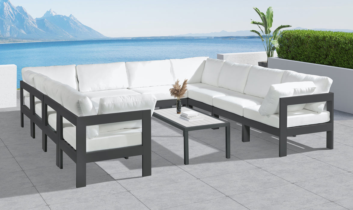 Nizuc - Outdoor Patio Modular Sectional 10 Piece - White - Fabric - Modern & Contemporary