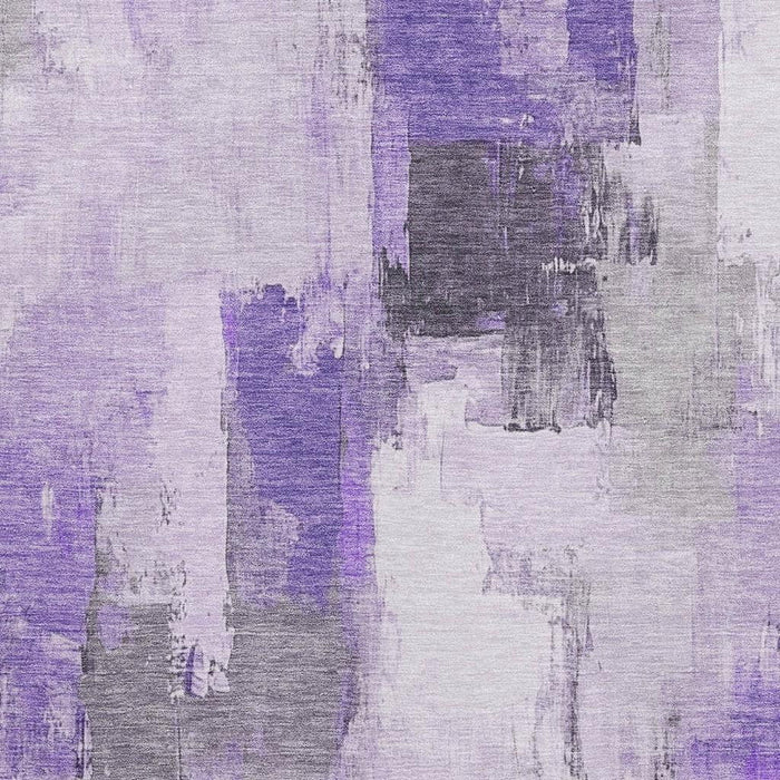 10' X 14' Abstract Washable Area Rug With UV Protection (709666) - Lavender / Gray / Ivory