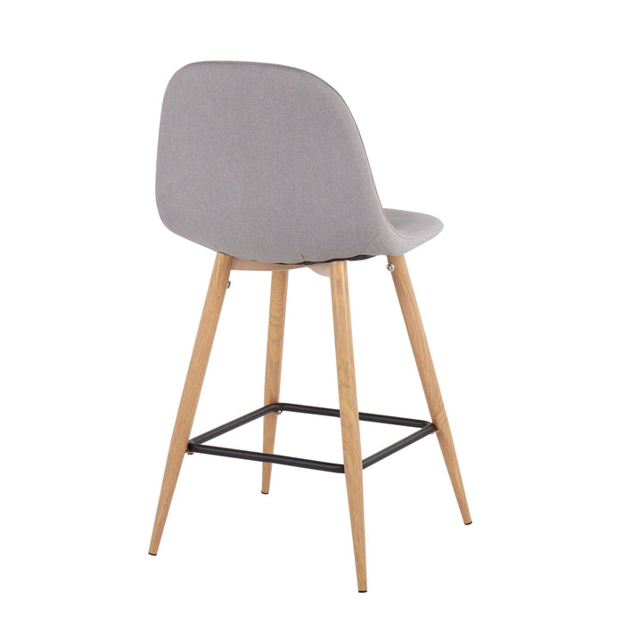 Pebble - Mid-Century Modern Counter Stool With Light Gray Seat (Set of 2)