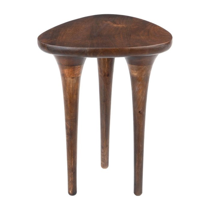 22" Wood Pedestal End Table - Brown