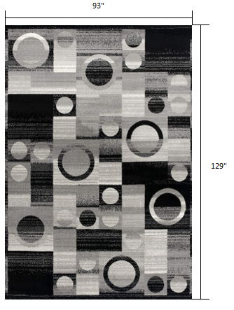 7.8' x 10.8' Modern Abstract Dhurrie Polypropylene Area Rug - Gray