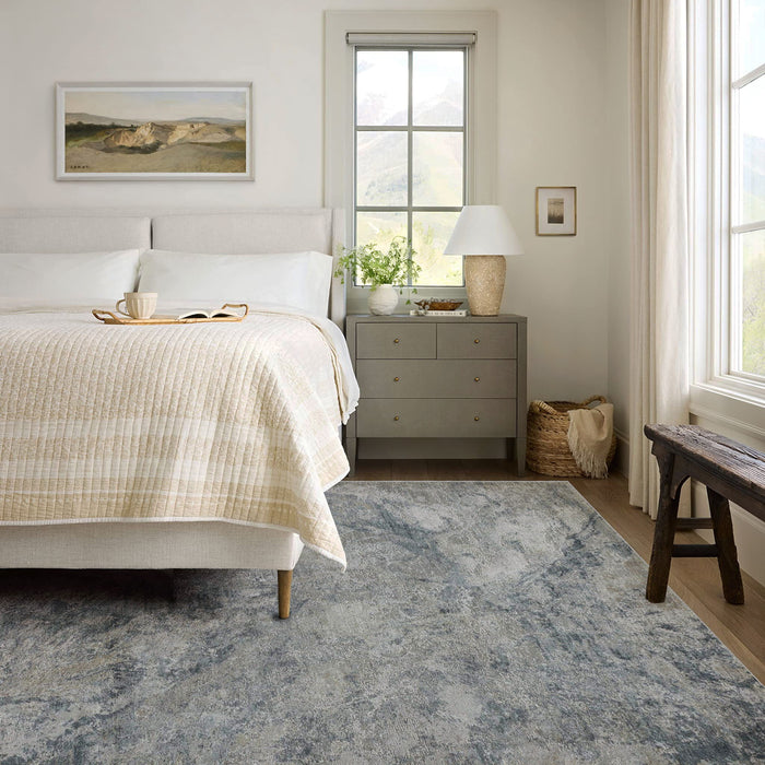 9' x 12' Abstract Power Loom Area Rug - Blue Gray