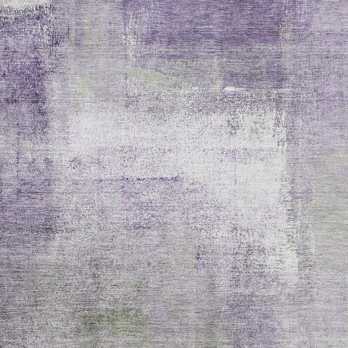 8' X 10' Abstract Washable Area Rug With UV Protection - Purple And Green