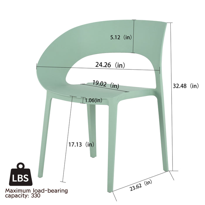 4 Piece Set Of Modern Designed Single Chairs With Long Table