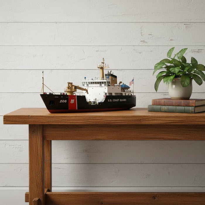 Hand Painted Model Boat (624433) - Black / White