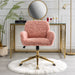 Giga swivel office chair with artificial rabbit hair upholstery, metal base, adjustable height, and smooth swivel function.