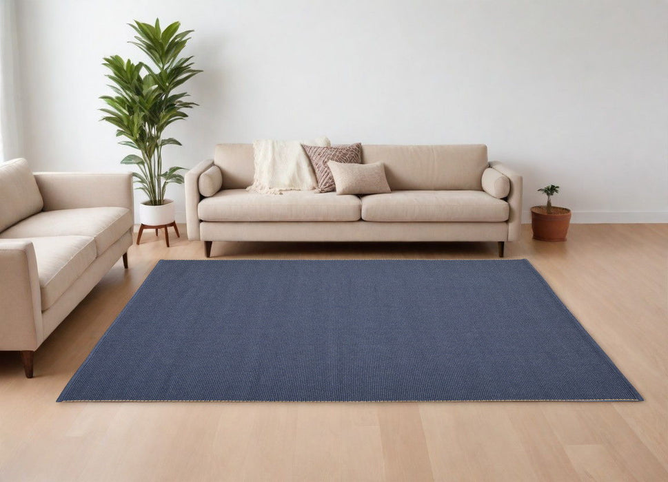 10' x 14' Hand Woven Area Rug - Blue