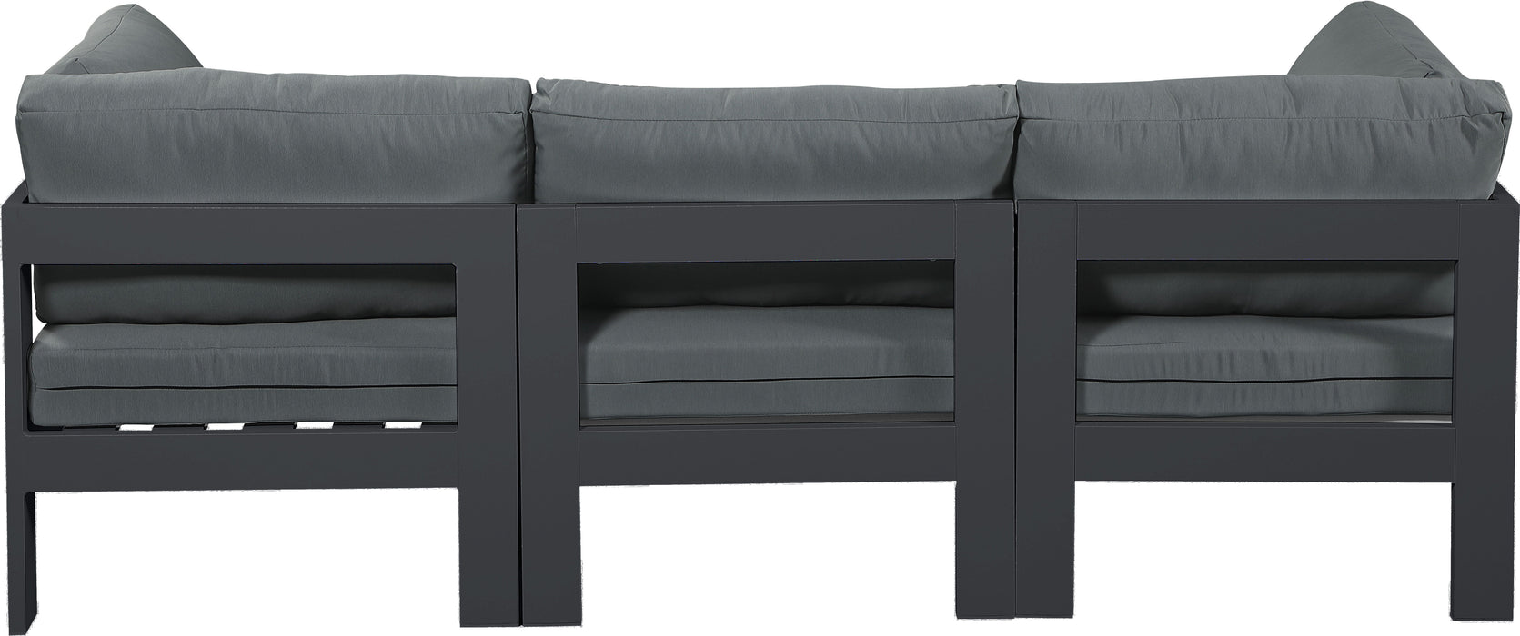 Nizuc - Outdoor Patio Modular Sofa 3 Seats - Grey