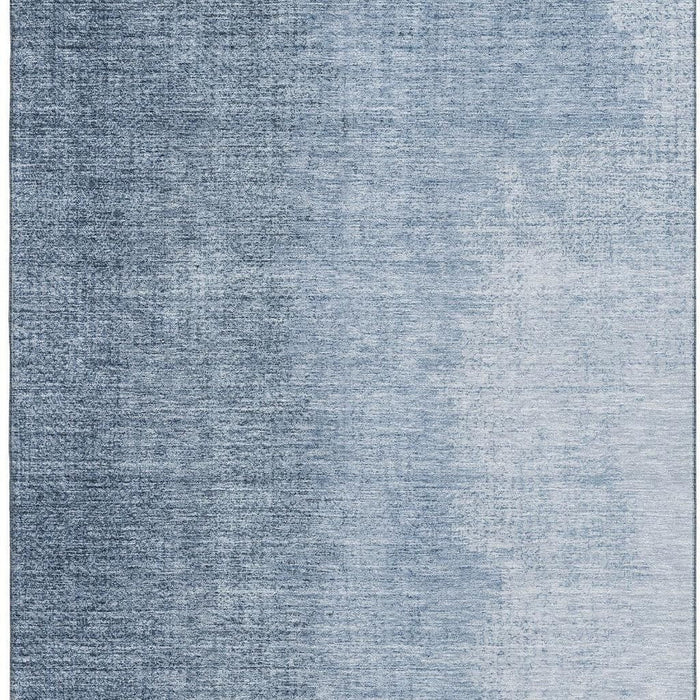 10' X 14' Ombre Washable Area Rug With UV Protection - Blue And Ivory