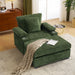 Giga modern oversized stationary chair with matching ottoman, built-in cupholders, and USB charging ports in a contemporary living room setting.