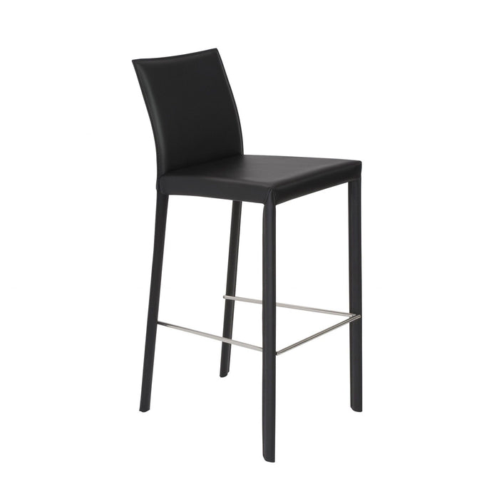 21.1" x 17.3" x 41" Steel Low Back Bar Height Bar Chairs (Set of 2) - Black