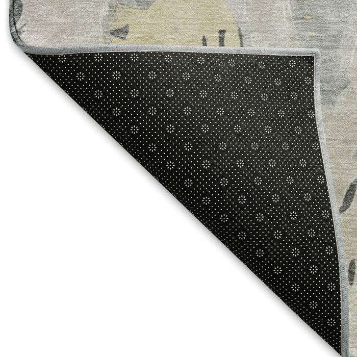 10' X 14' Geometric Washable Area Rug With UV Protection (694544) - Taupe / Beige / Gray