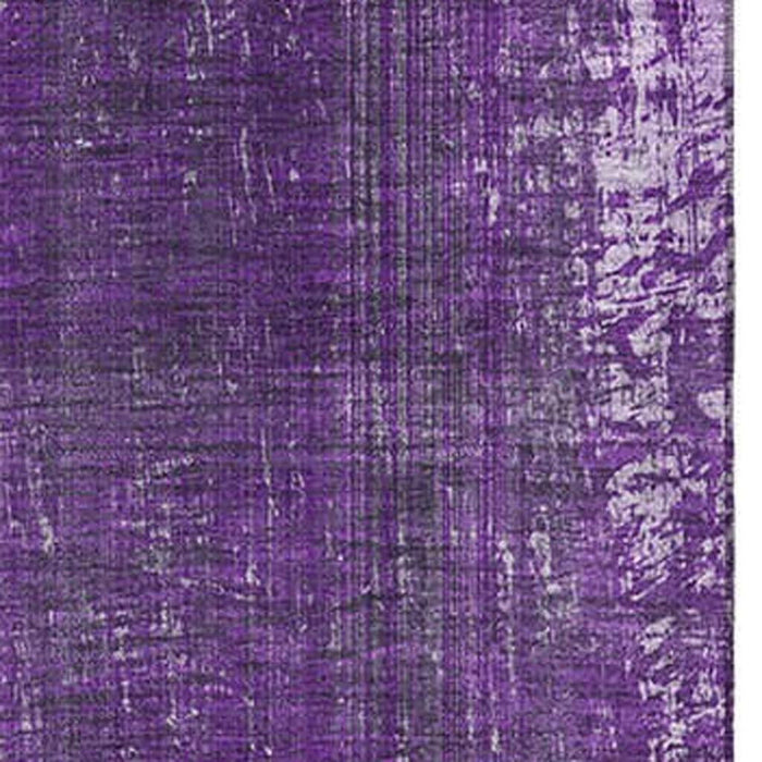9' X 12' Striped Washable Area Rug With UV Protection (648759) - Purple / Ivory