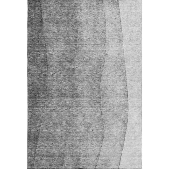 9' X 12' Ombre Washable Area Rug With UV Protection (652724) - Gray / Ivory