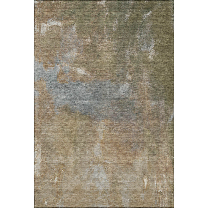 10' X 14' Abstract Washable Area Rug With UV Protection (693228) - Copper / Gray