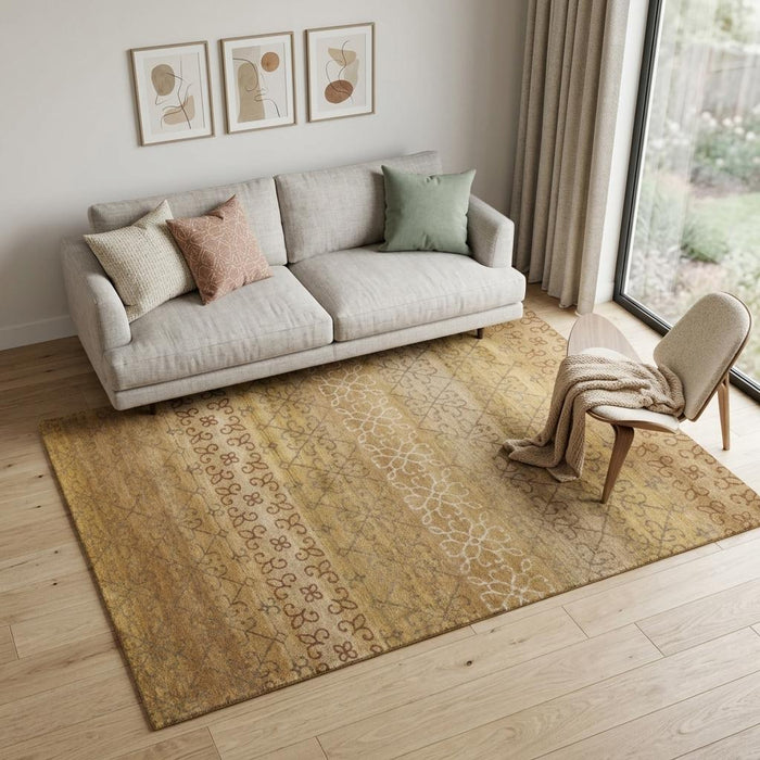 5' X 8' Wool Geometric Hand Knotted Area Rug (744151) - Brown / Tan