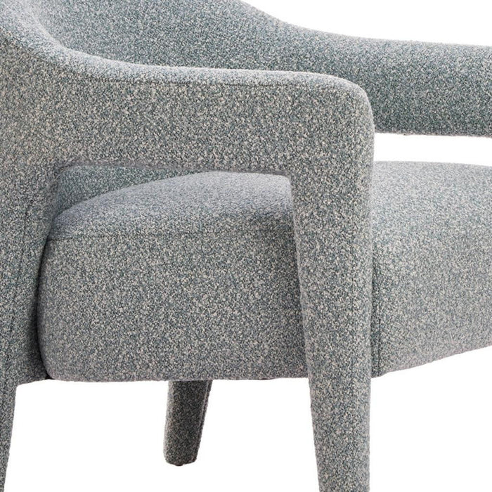 Fabric And Solid Wood Arm Chair - Blue / Gray