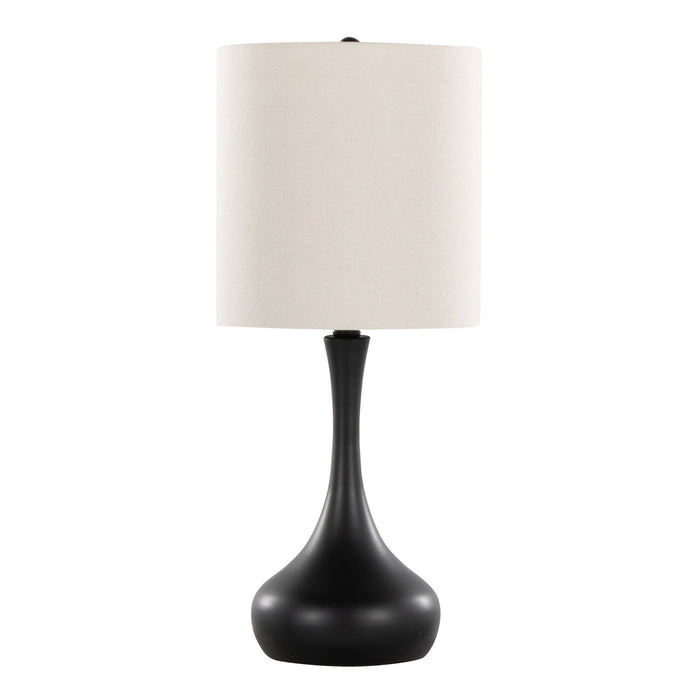 Genie - 24" Metal Table Lamp (Set of 2) - Matte Black Metal With Oatmeal Linen Shade from Grandview Gallery