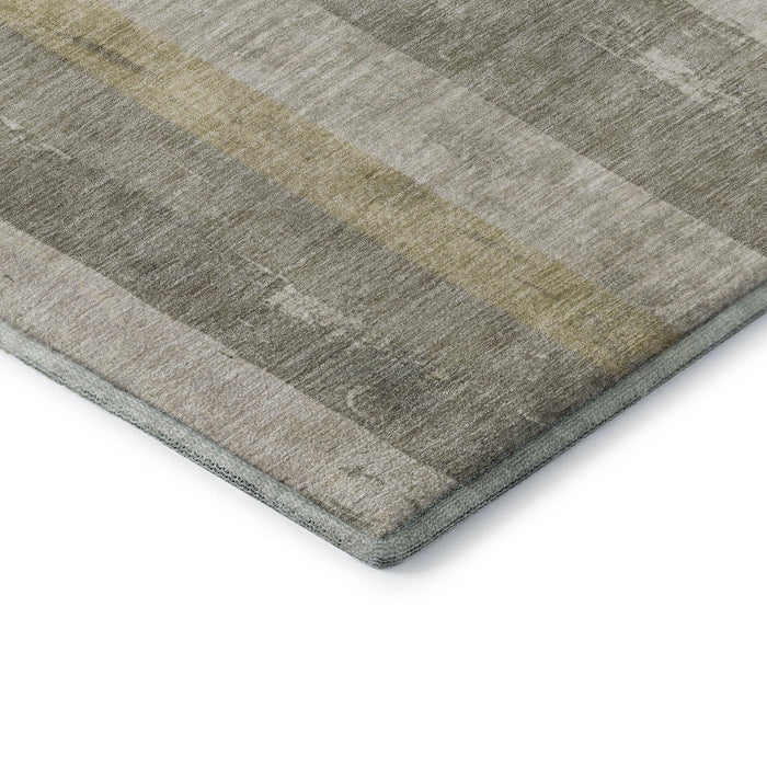 10' X 14' Striped Washable Area Rug With UV Protection (697302) - Taupe / Beige / Tan