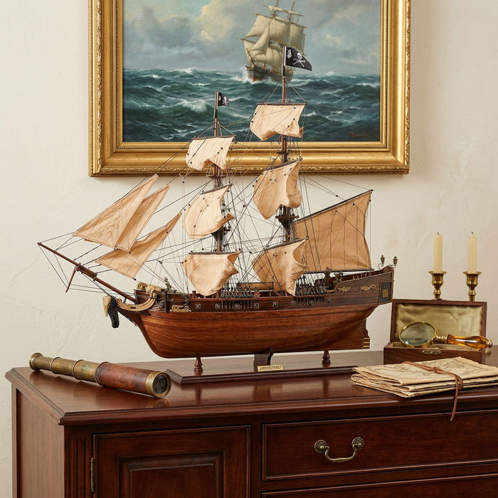 Hand Painted Model Boat (401970) - Brown