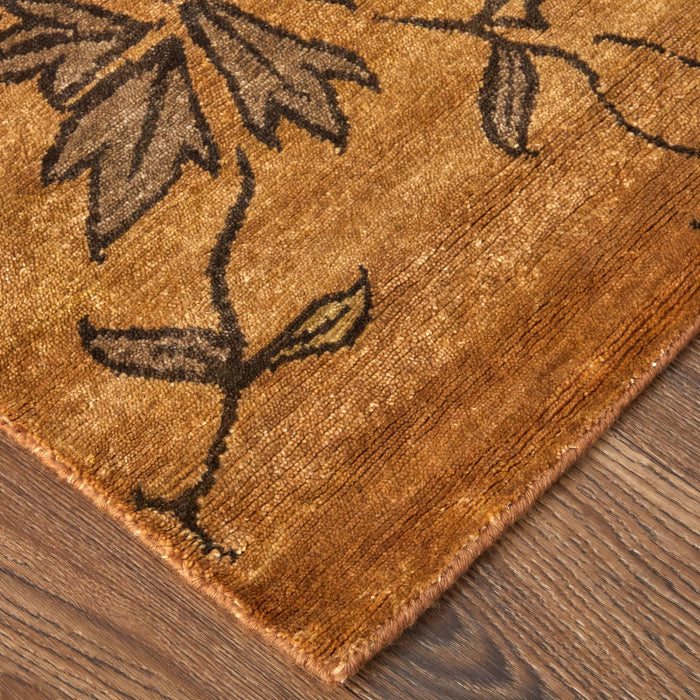 9' X 12' Wool Floral Hand Knotted Area Rug (744353) - Brown / Orange