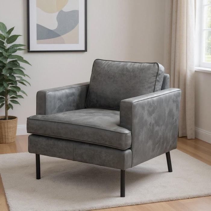 33" Modern Upholstered Arm Chair - Gray