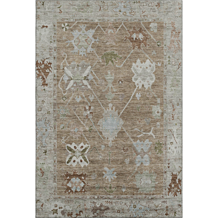 10' X 14' Oriental Washable Area Rug With UV Protection (714955) - Brown / Gray