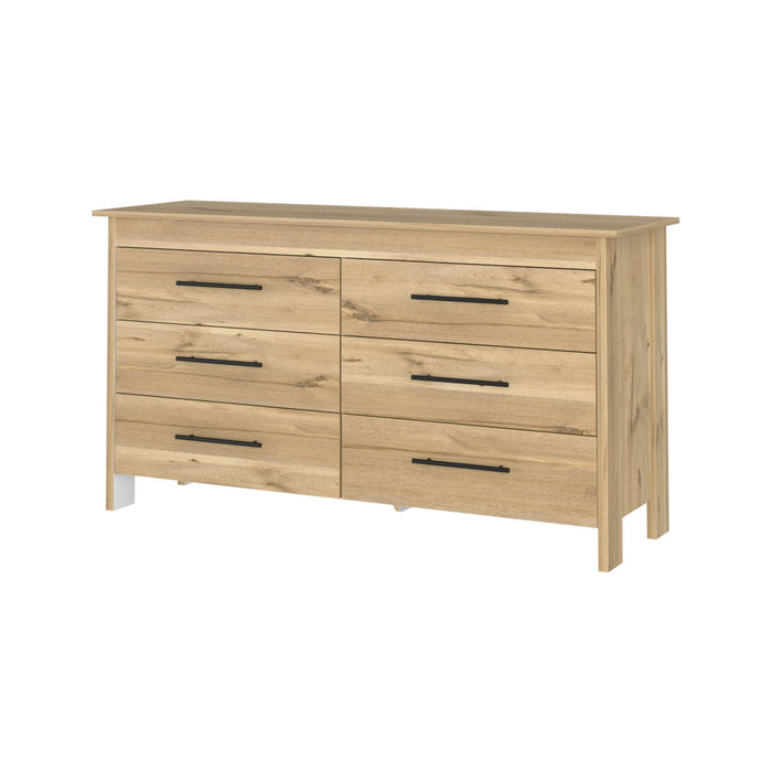 59" Six Drawer Double Dresser - Natural
