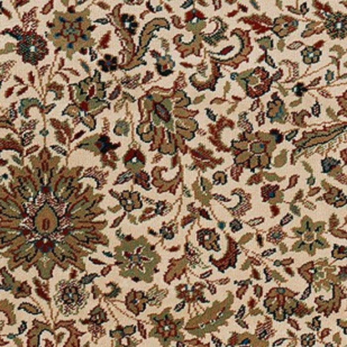 8' X 11' Oriental Area Rug - Ivory And Green