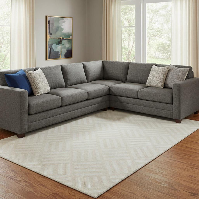 10' X 14' Geometric Washable Area Rug With UV Protection (652371) - Ivory / Beige