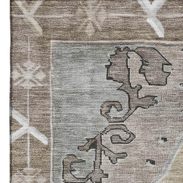 10' X 14' Oriental Washable Area Rug With UV Protection (699448) - Beige / Gray / Charcoal