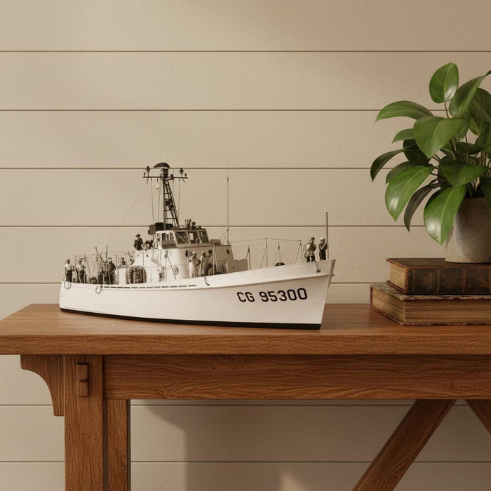 Hand Painted Model Boat (624563) - White