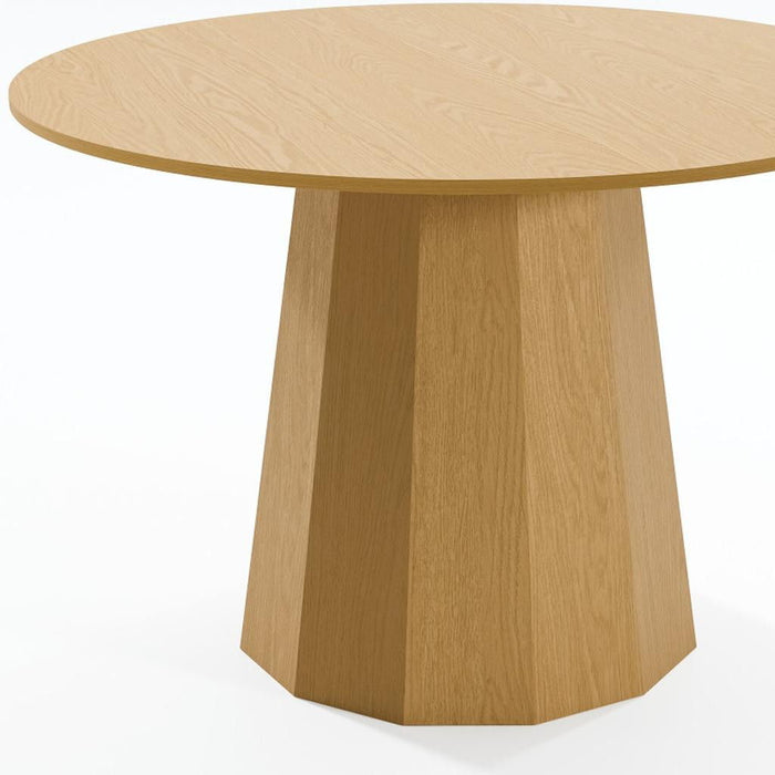 Wooden Dining Table With Pedestal Base & Round Top - Black