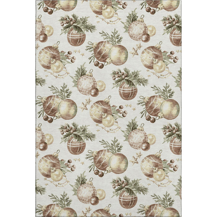 10' X 14' Polka Dot Washable Area Rug With UV Protection (702509) - Ivory / Brown / Beige