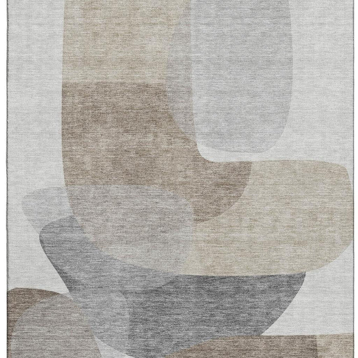 10' X 14' Abstract Washable Area Rug With UV Protection (718581) - Taupe / Gray