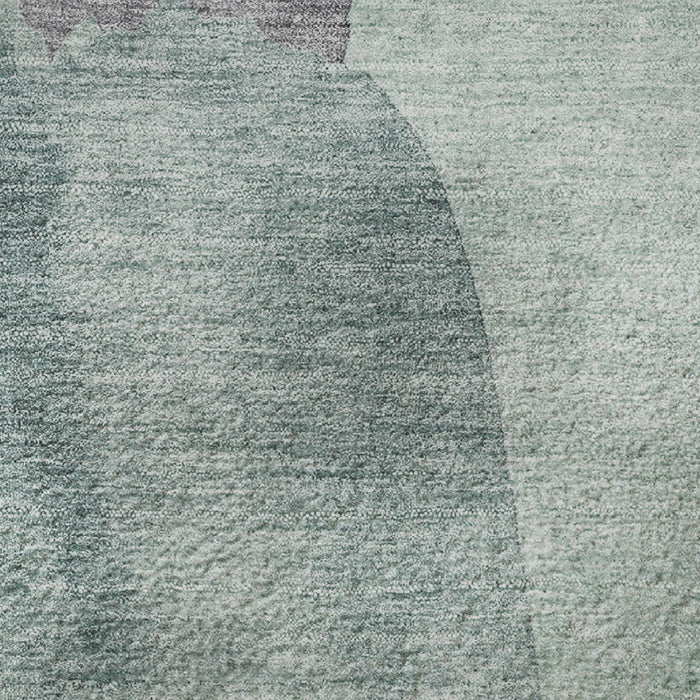 10' X 14' Abstract Washable Area Rug With UV Protection (710202) - Teal / Purple / Gray