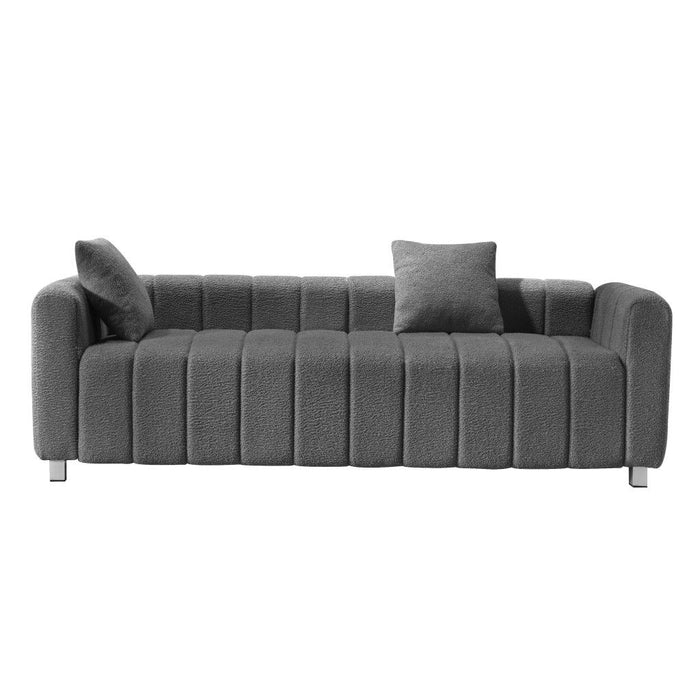 30" Fabric Modular Sofa With Black Legs - Gray