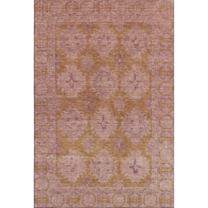10' X 14' Oriental Washable Area Rug With UV Protection (700481) - Blush / Orange